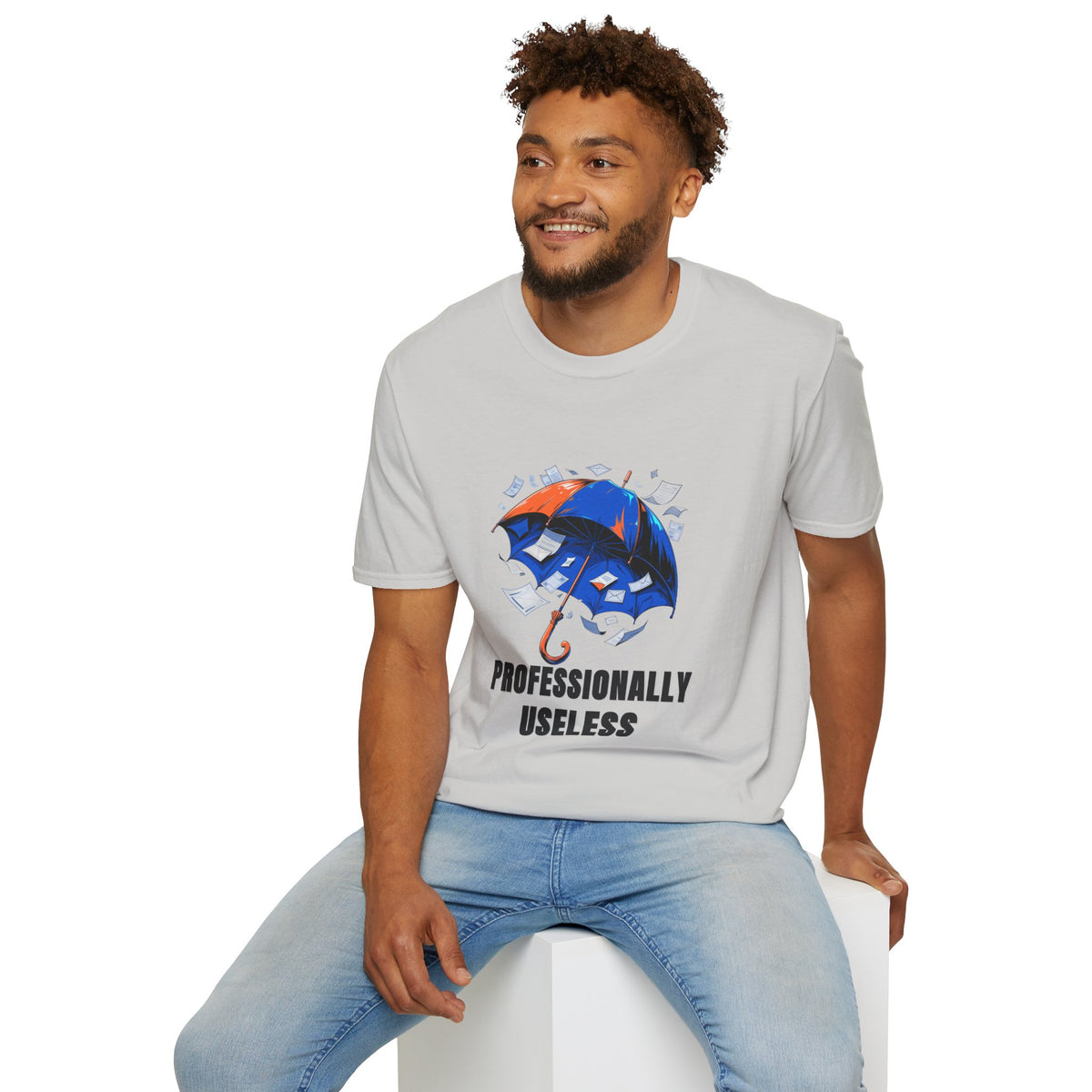 Professionally Useless T-Shirt — Illustrated Umbrella Graphic - Trending Now - August 2026