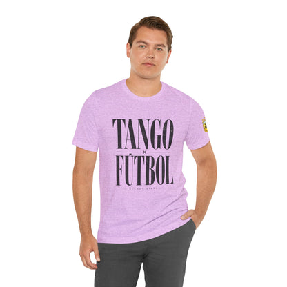 Argentina - Tango y Fútbol Graphic Tee - Bold Serif Soccer & Dance Shirt