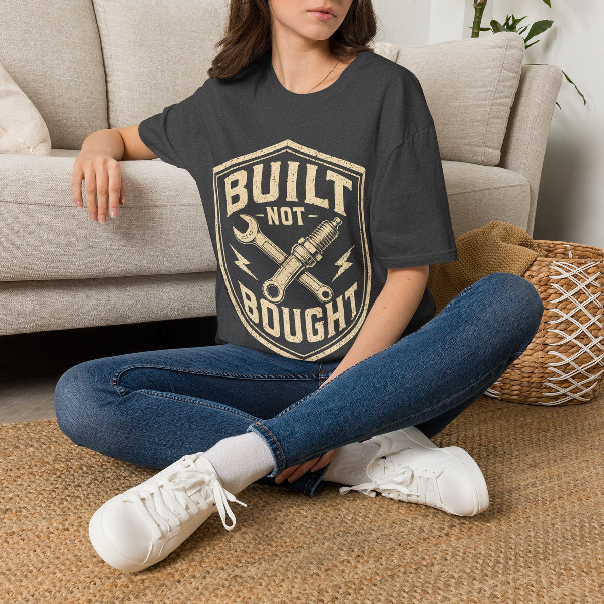 Built Not Bought T-Shirt — Vintage Mechanic Auto Repair Tee