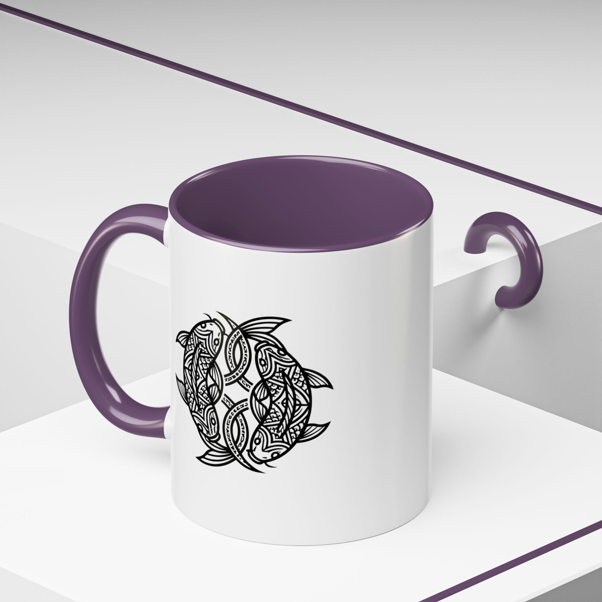 Celtic Knot Dolphin Coffee Mug — Black Accent Ceramic Mug