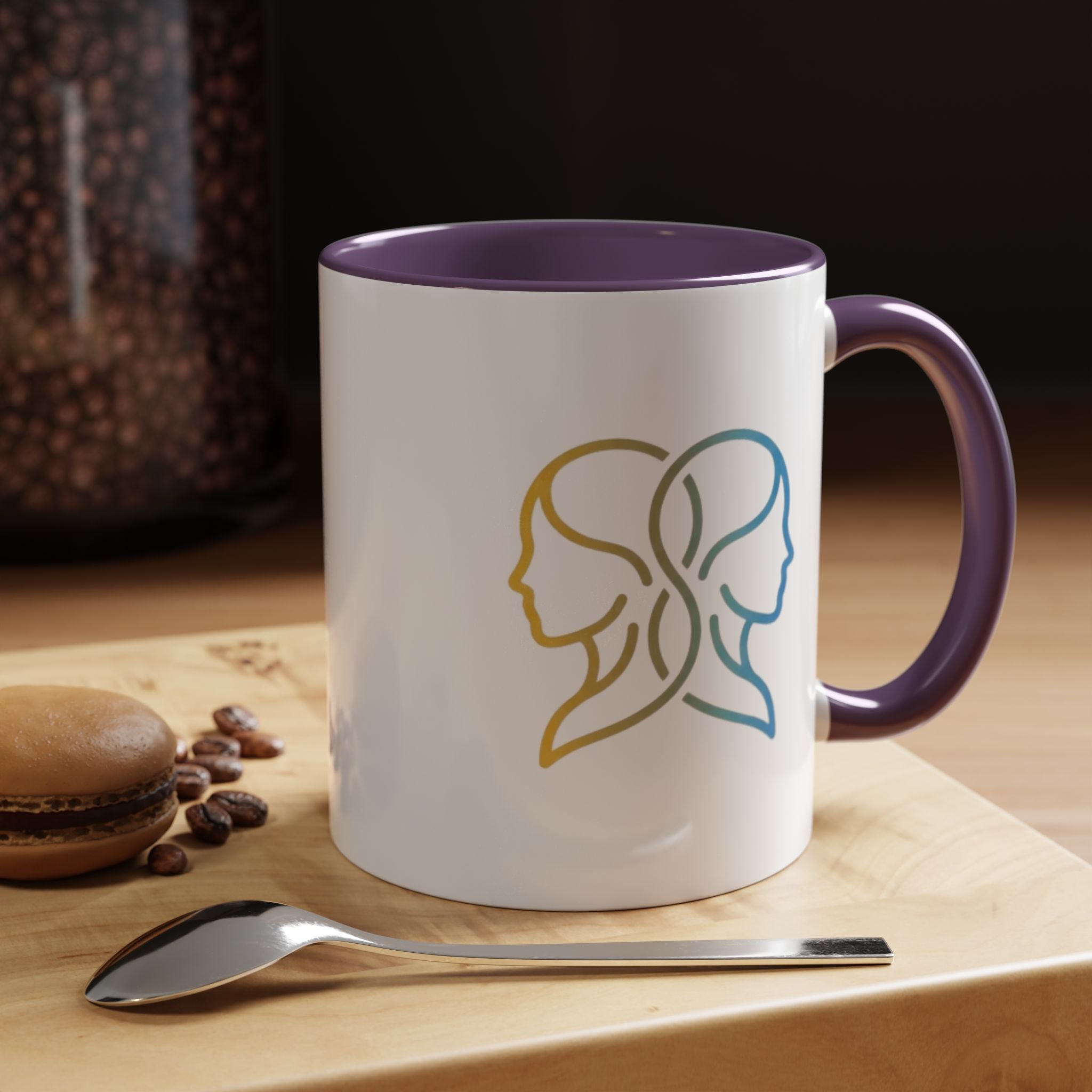 Gemini Zodiac Accent Coffee Mug — Color Gradient Twins Horoscope Gift