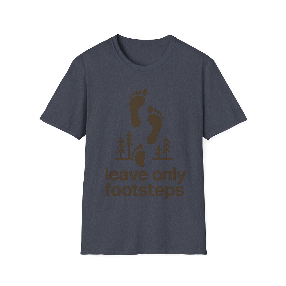 "Leave Only Footsteps" Minimalist Outdoor Graphic Tee - Aesthetic Eco Friendly Nature White T-Shirt - Trending Now - September 2026