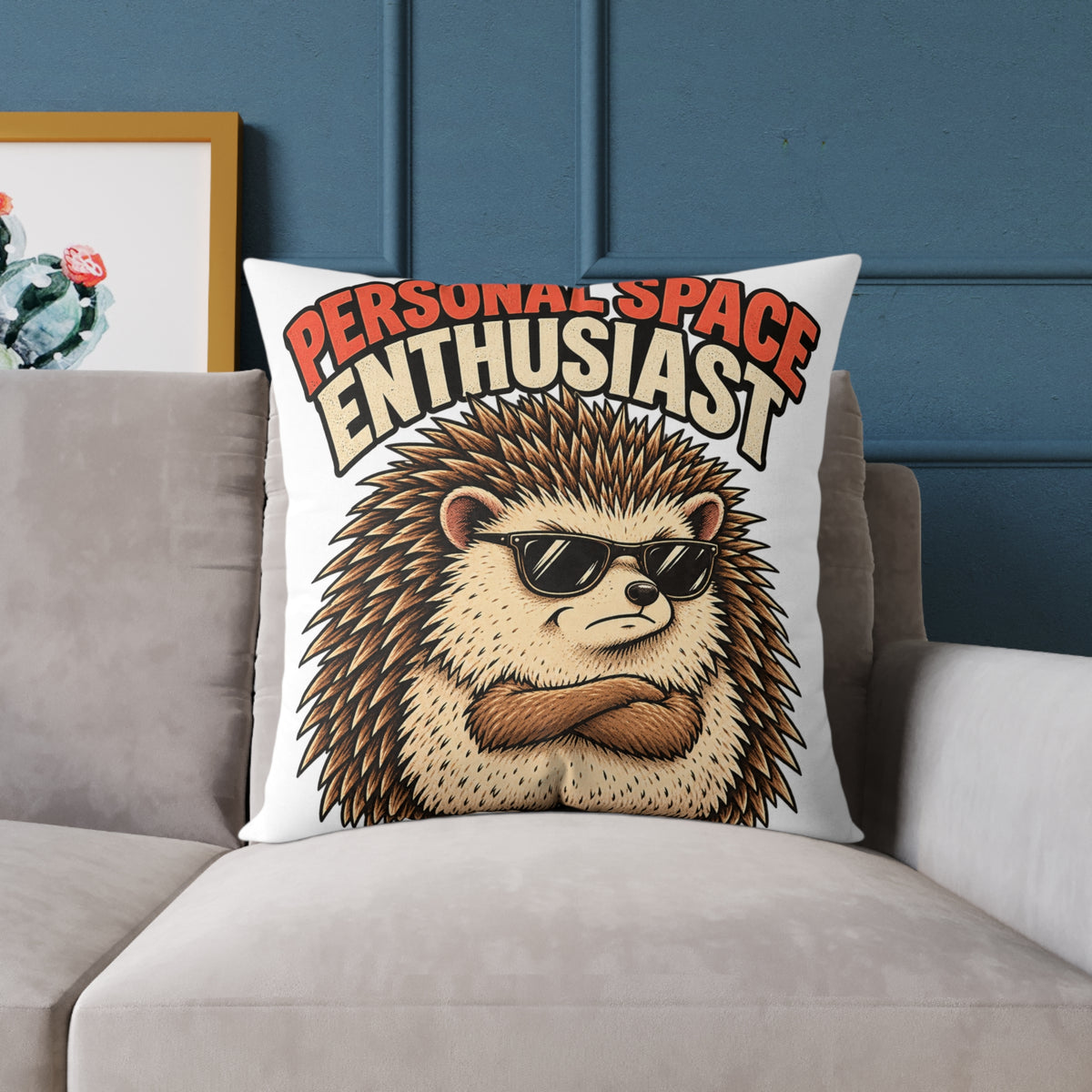 Personal Space Enthusiast Hedgehog Funny  Throw Pillow