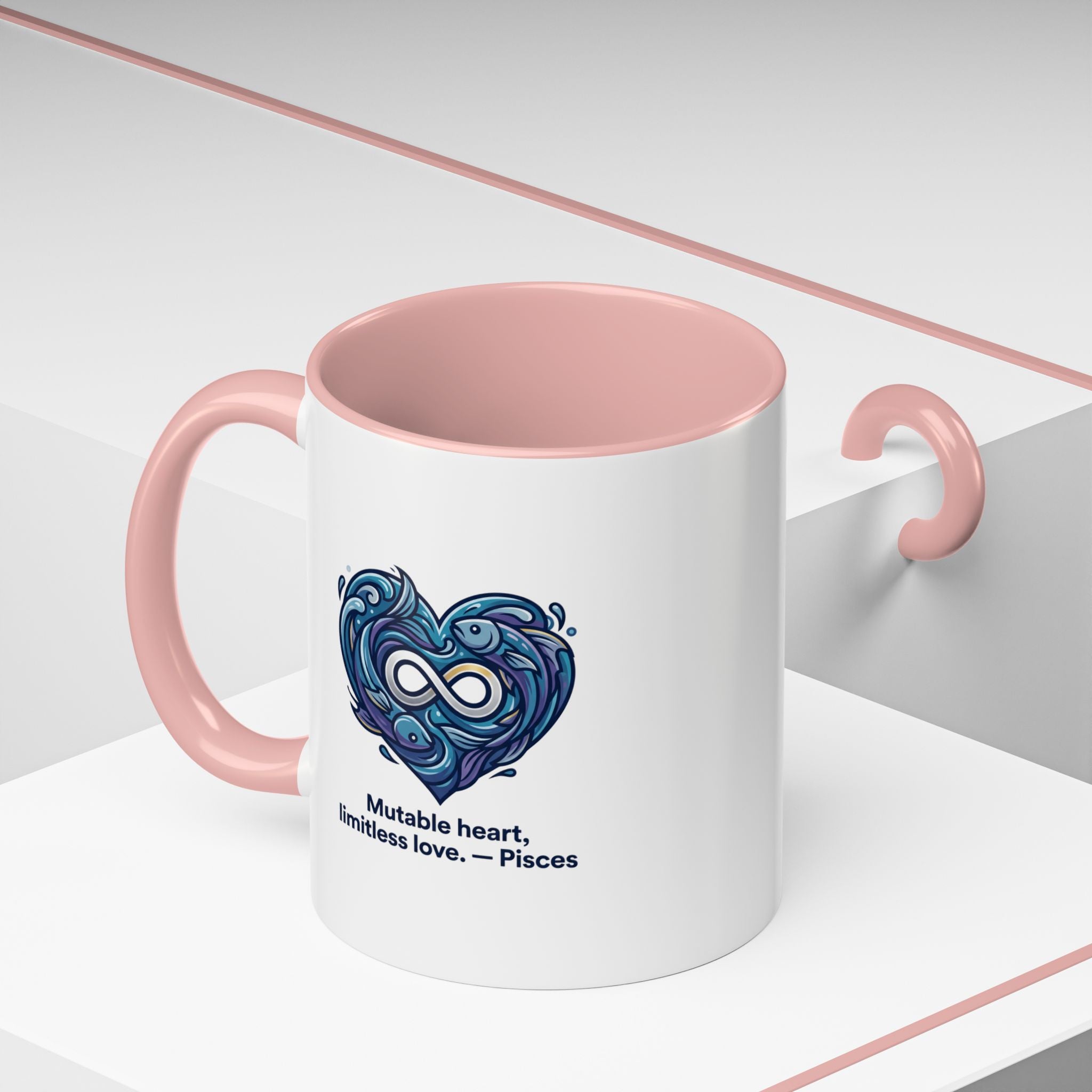 Pisces Heart Coffee Mug — "Mutable heart, limitless love" Zodiac Gift