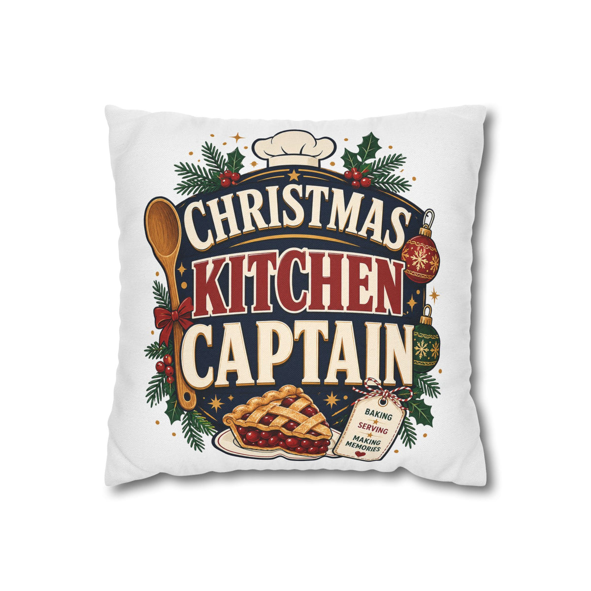 Christmas Kitchen Captain Pillowcase Modern Day Christmas  — Holiday Baking Decorative Throw Pillowcase