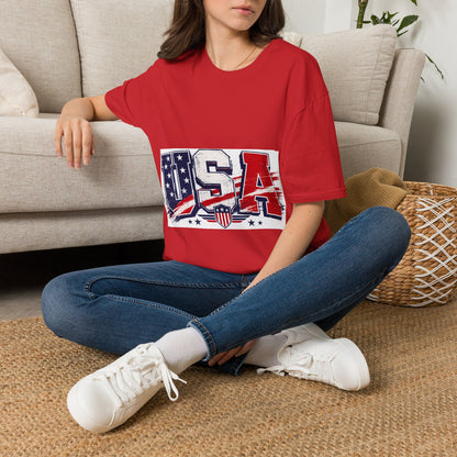 USA Flag Graphic T-Shirt — Patriotic Red White & Blue Tee