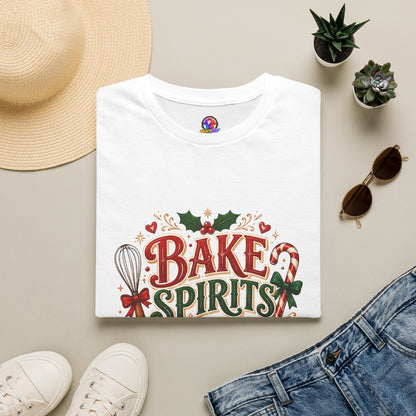 Bake Spirits Bright Holiday T-Shirt — Christmas Baking Graphic Tee