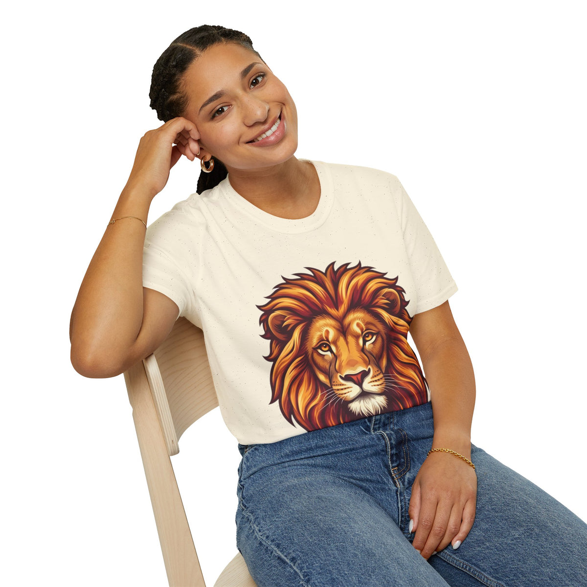 Leo Zodiac Lion Face T-Shirt — Majestic Lion Head Graphic Tee