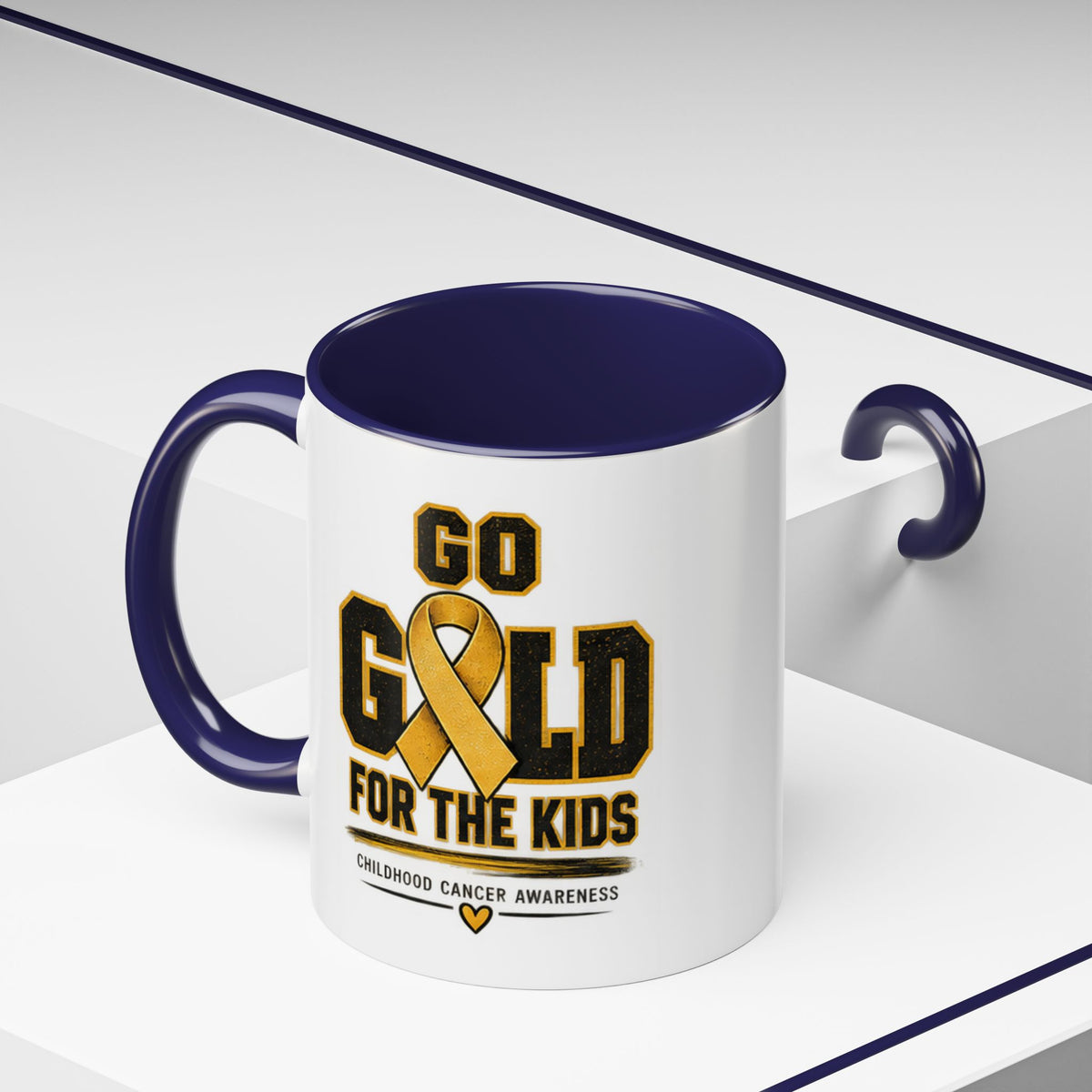 Go Gold For The Kids Accent Coffee Mug — Childhood Cancer Awareness 11/15oz