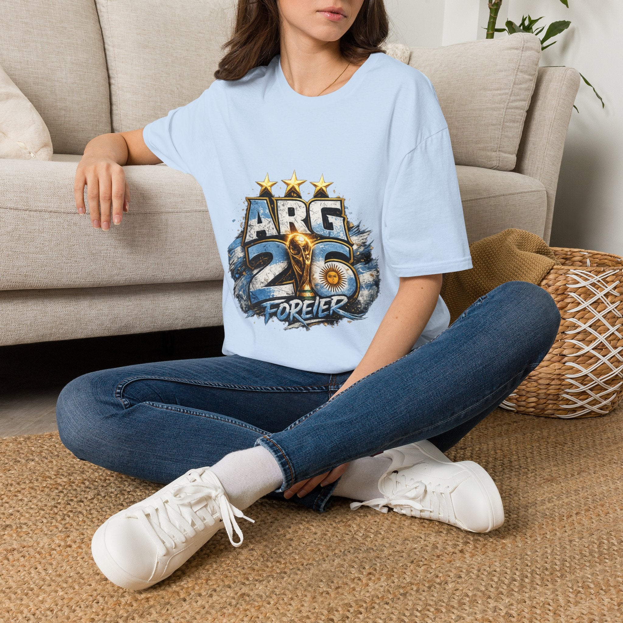 Argentina 26 Forever T‑Shirt — ARG Soccer World Cup 3‑Star Fan Tee