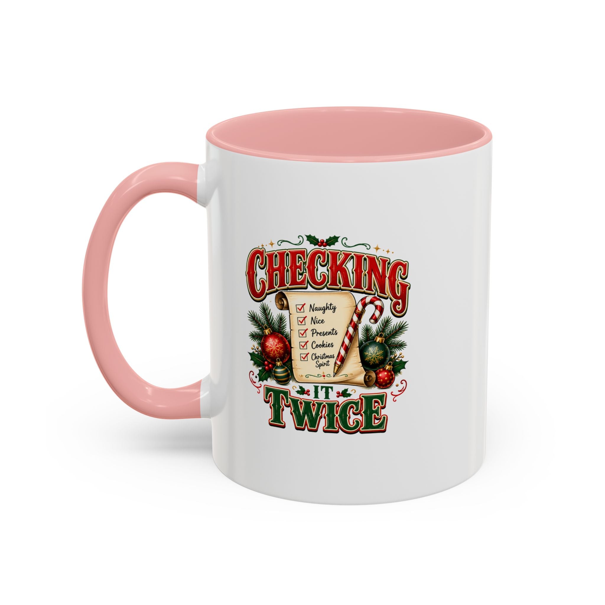 Checking It Twice Christmas Coffee Mug — Holiday Checklist Design