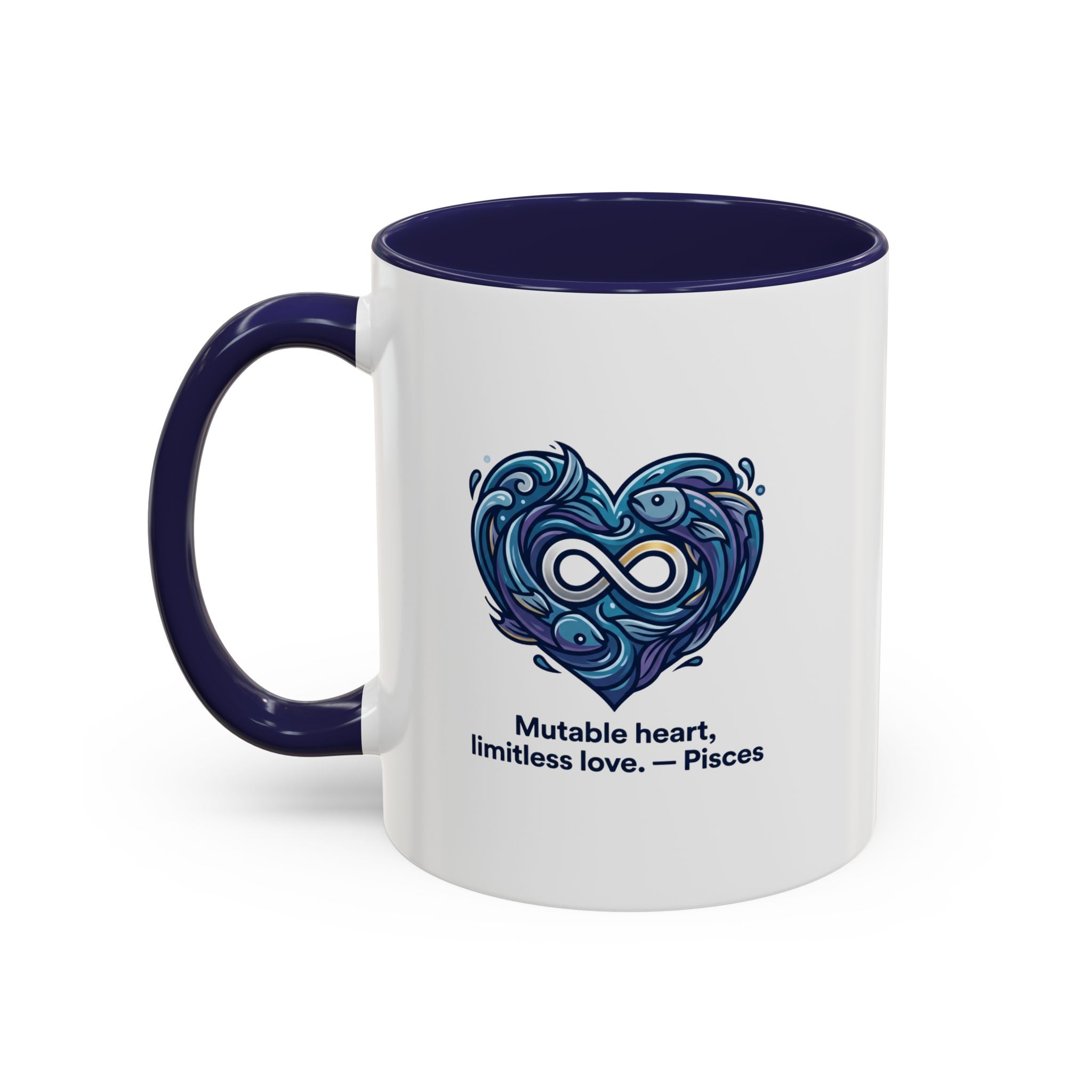 Pisces Heart Coffee Mug — "Mutable heart, limitless love" Zodiac Gift