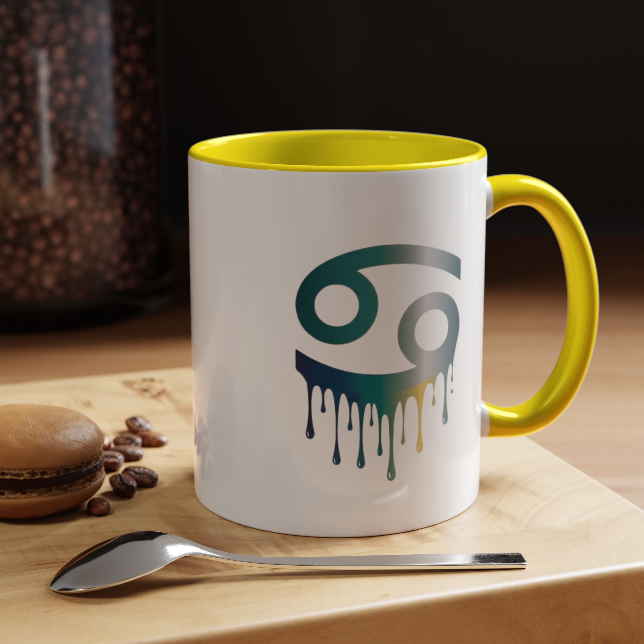 Cancer Zodiac Drip Accent Coffee Mug — Astrology Horoscope Gift