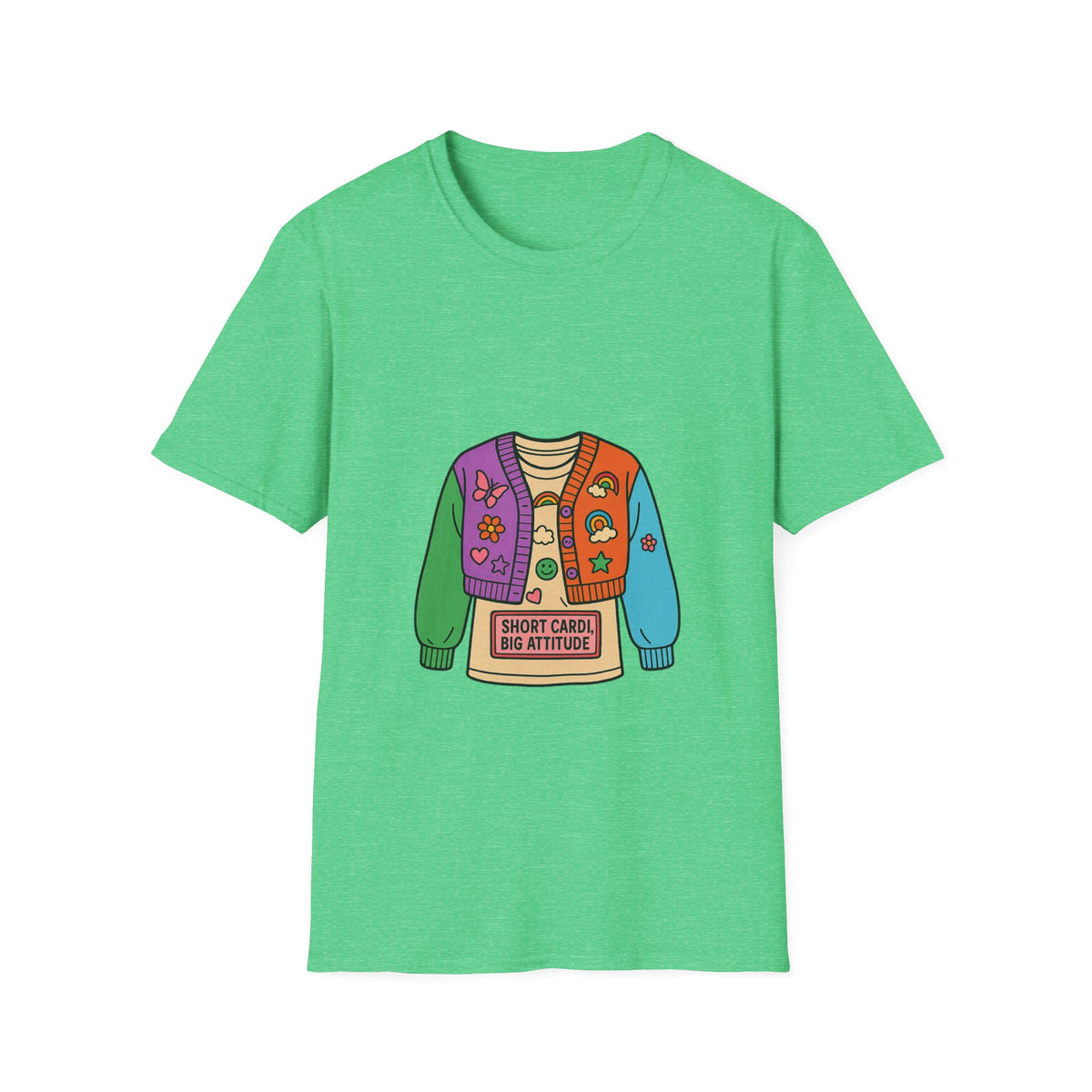 Colorful Patchwork Sweater Illustration T-Shirt - Trending Now - October 2026