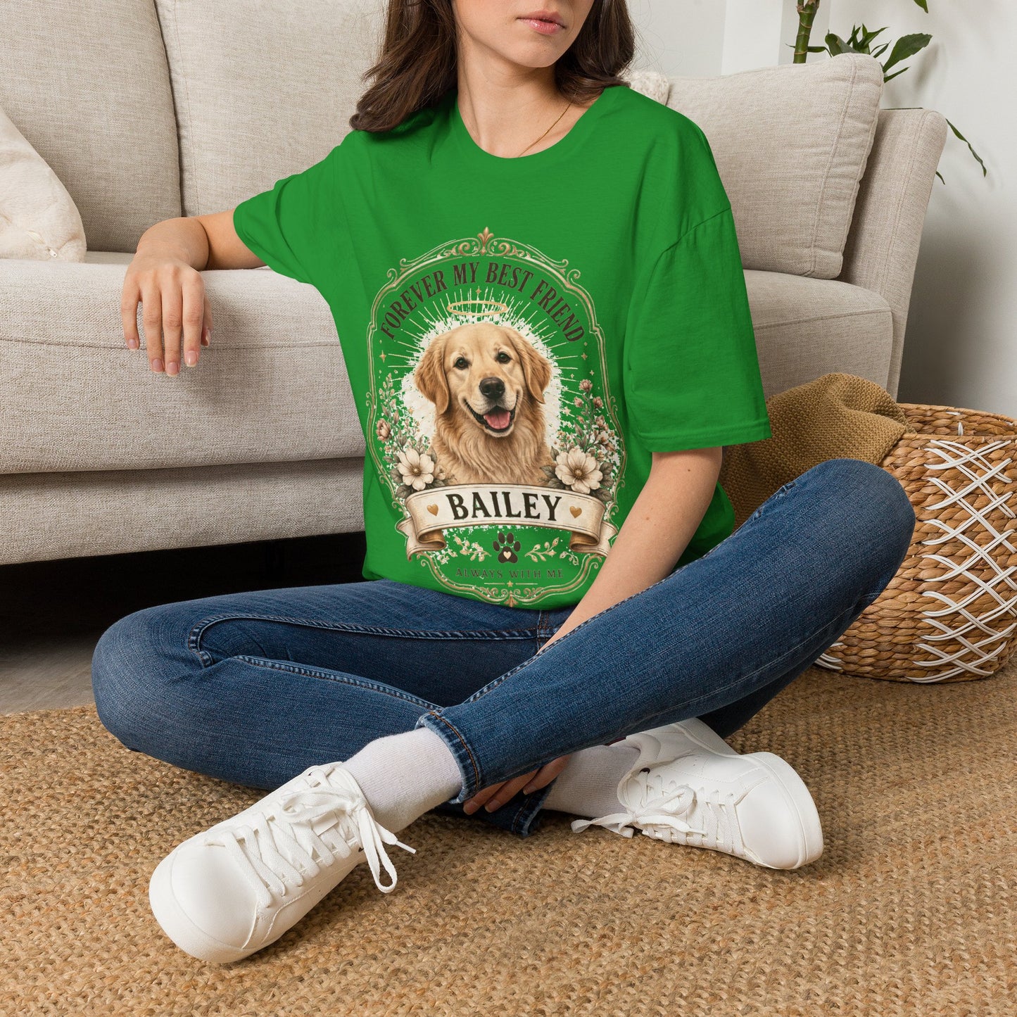 Forever My Best Friend Memorial Dog T-Shirt — Personalized Pet Tribute Tee
