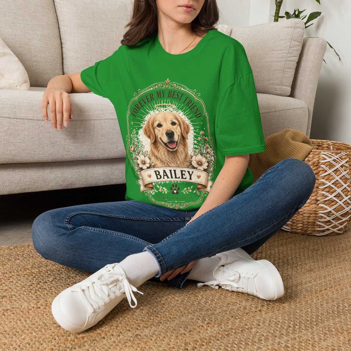 Forever My Best Friend Memorial Dog T-Shirt — Personalized Pet Tribute Tee