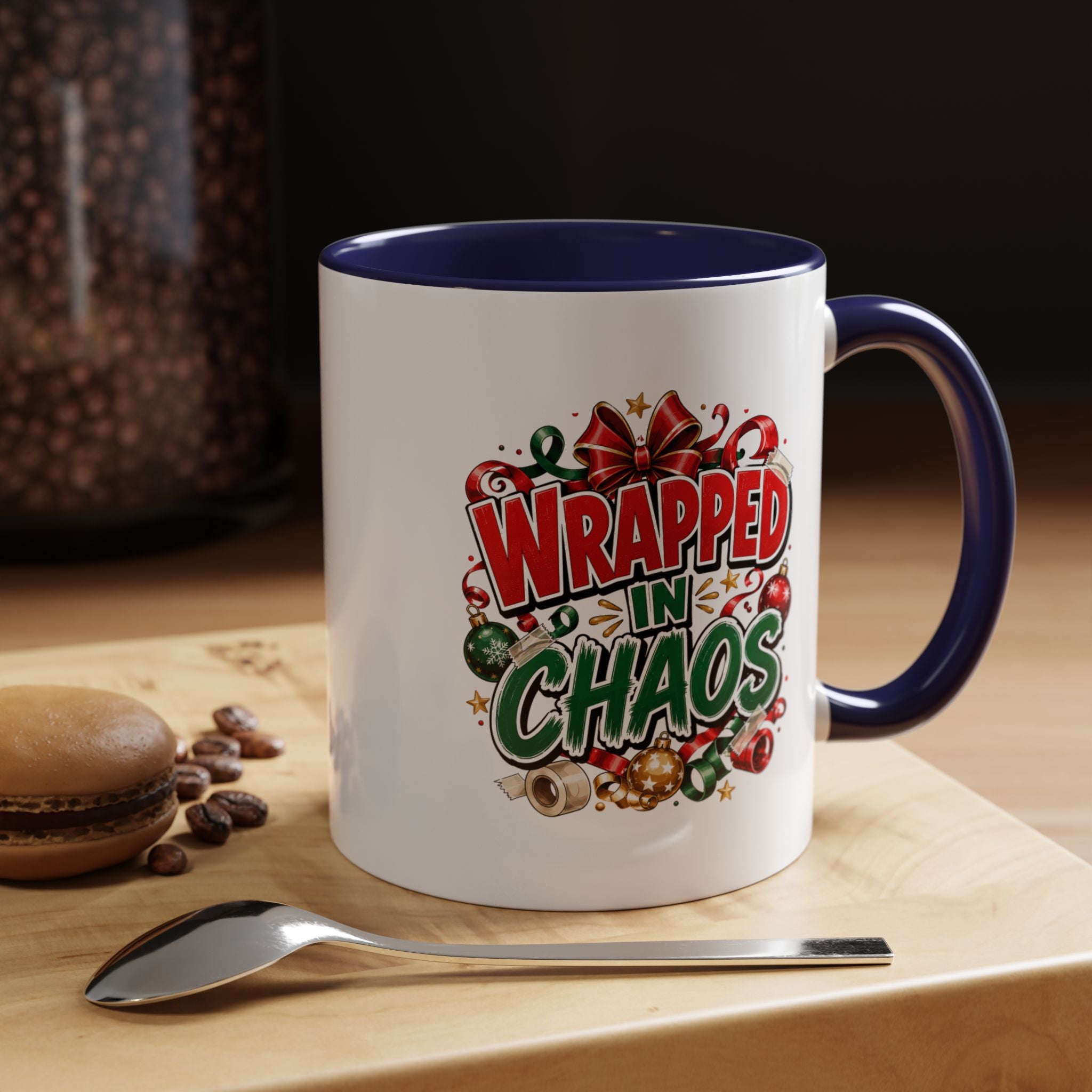 Wrapped in Chaos Christmas Coffee Mug