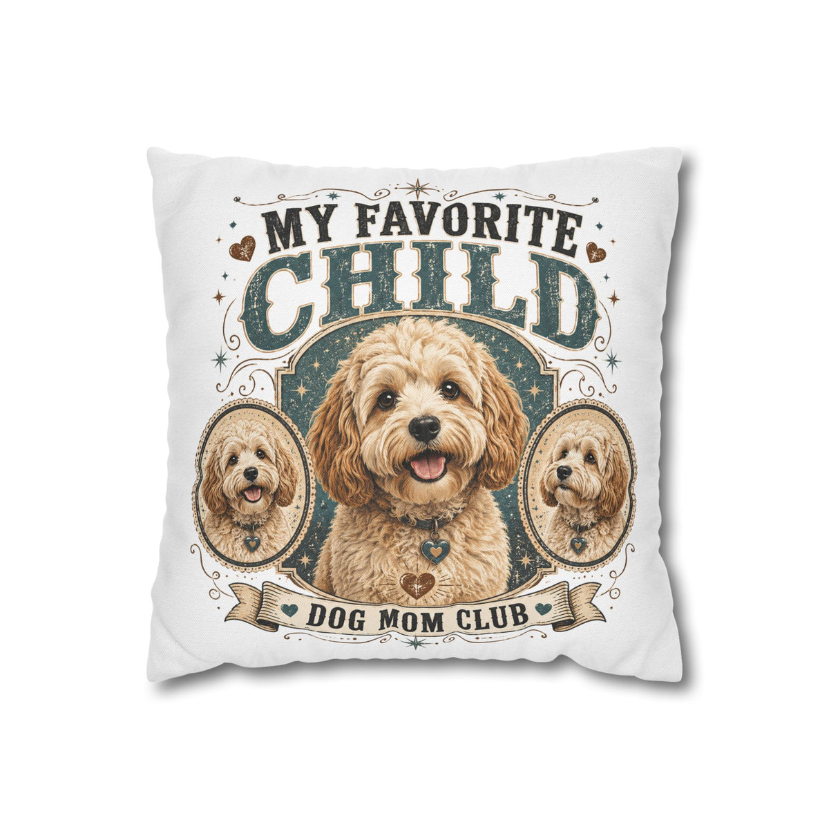 My Favorite Child Dog Mom Club Pillowcase Milo Bailey Dog Dad Mom — Doodle Pet Lover Decorative Throw Pillowcase