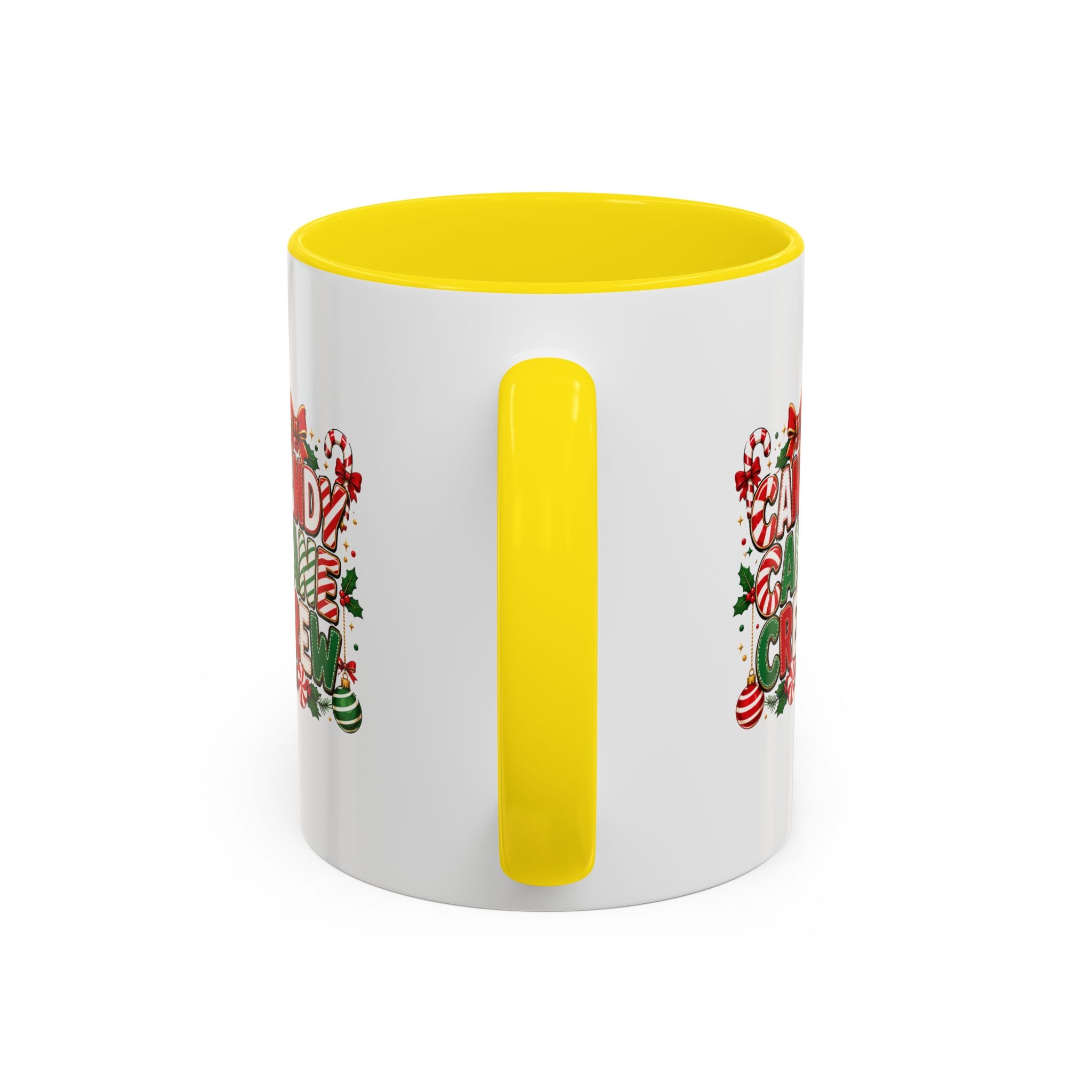 Candy Cane Crew Accent Coffee Mug — Christmas Holiday Hot Cocoa Cup