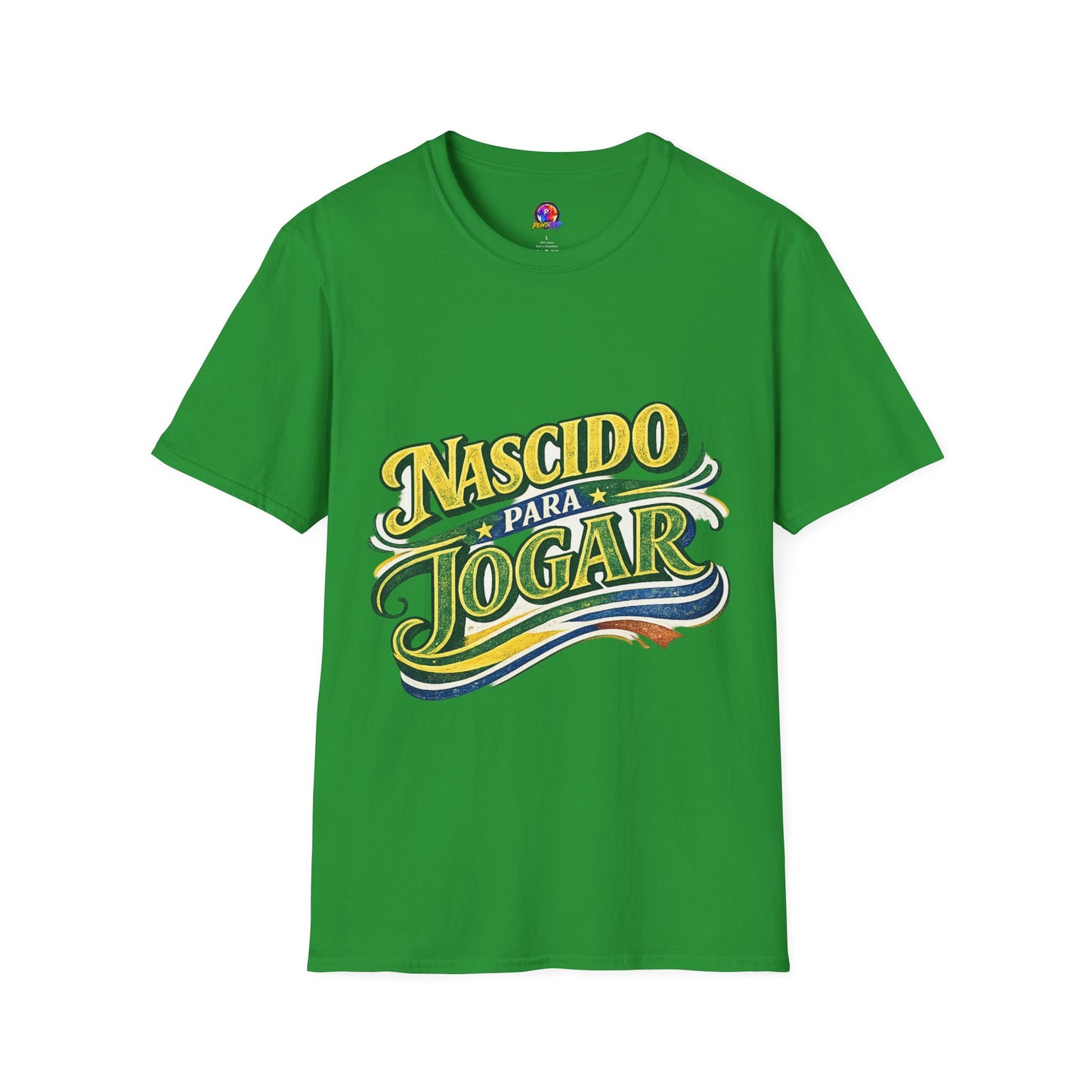 Brazil T‑Shirt — Nascido Para Jogar Vintage Brazilian Soccer Graphic Tee