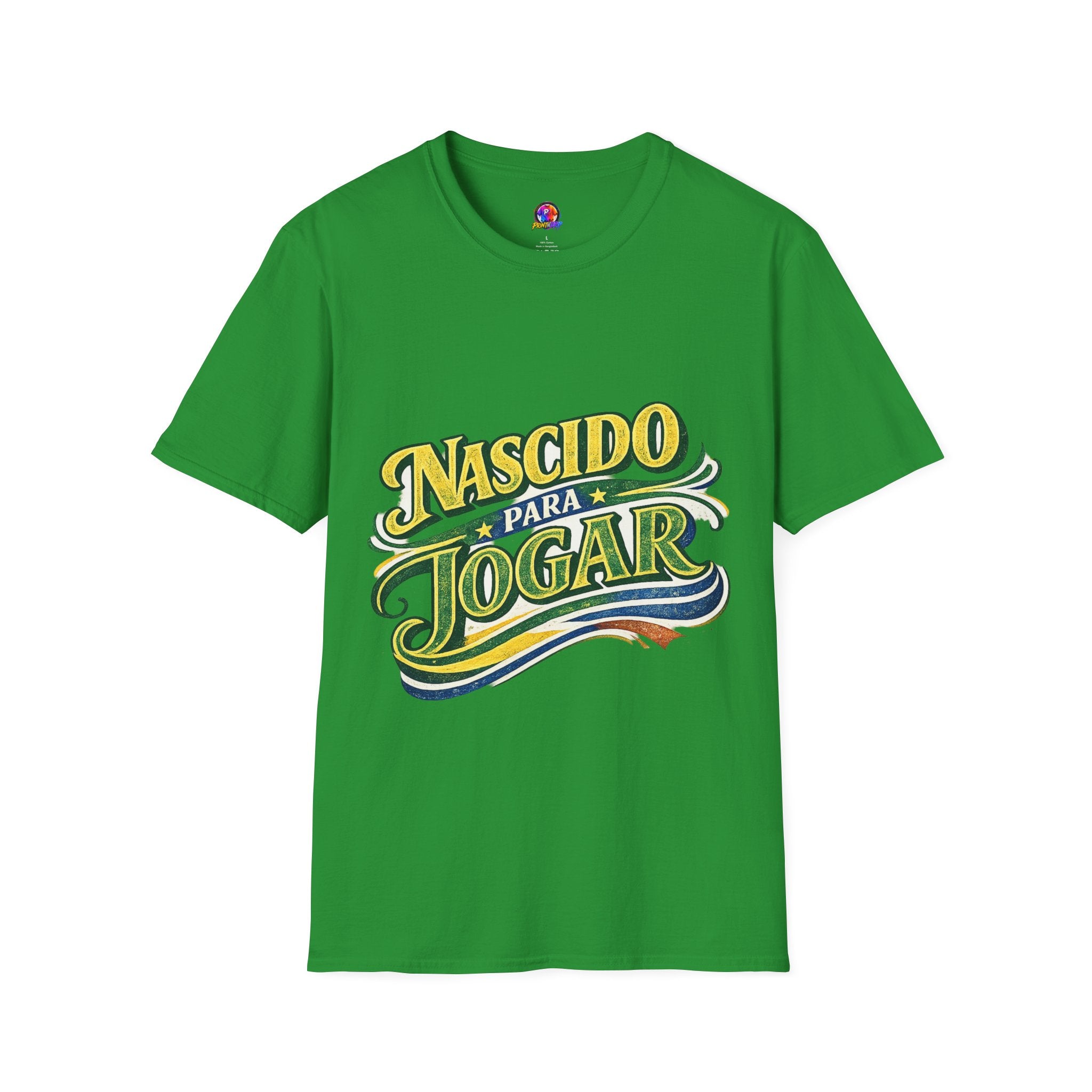 Brazil T‑Shirt — Nascido Para Jogar Vintage Brazilian Soccer Graphic Tee