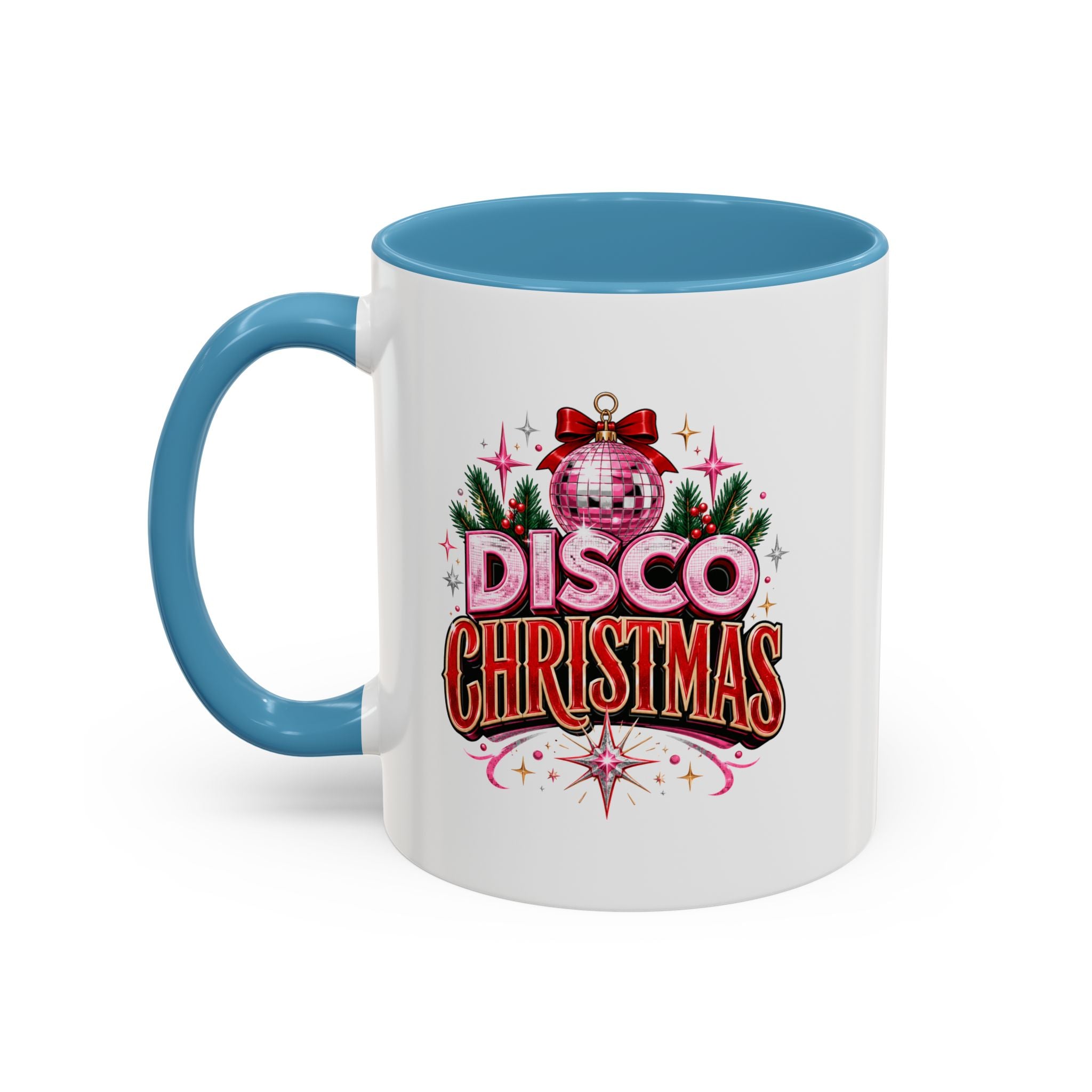 Disco Christmas Coffee Mug — Retro Holiday Disco Ball Christmas Tree Accent Mug