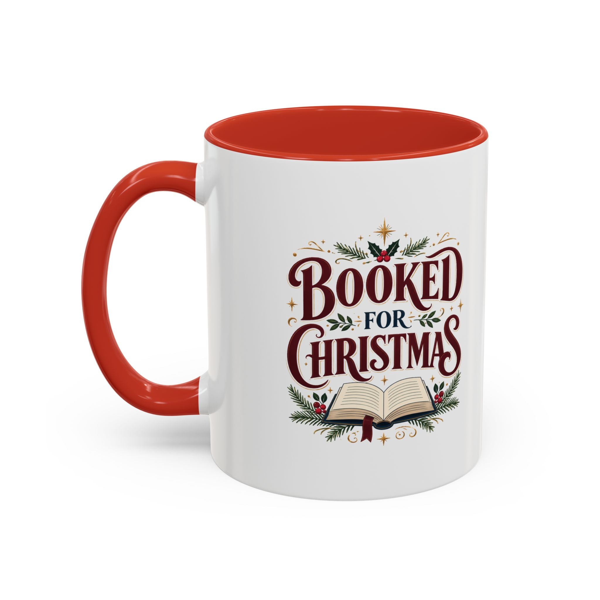 Christmas Booked for Christmas Coffee Mug — Holiday Book Lover Accent Mug