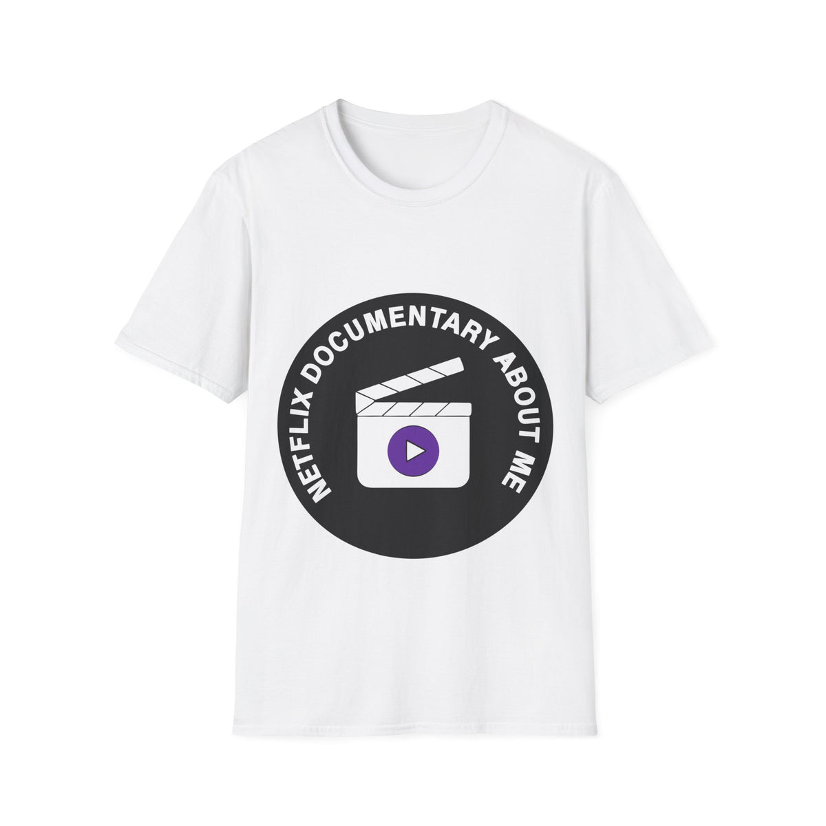 Netflix Documentary About Me Purple Badge T-Shirt - Retro Circle Logo Graphic Tee - Trending Now - September 2026