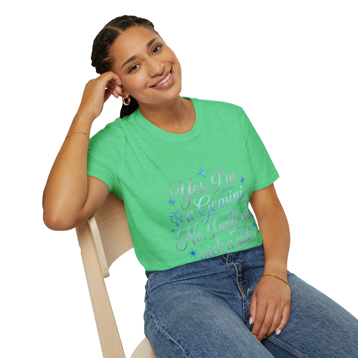Yes, I'm a Gemini T-Shirt — Funny Zodiac Astrology Tee (“No, I will not pick a side”)