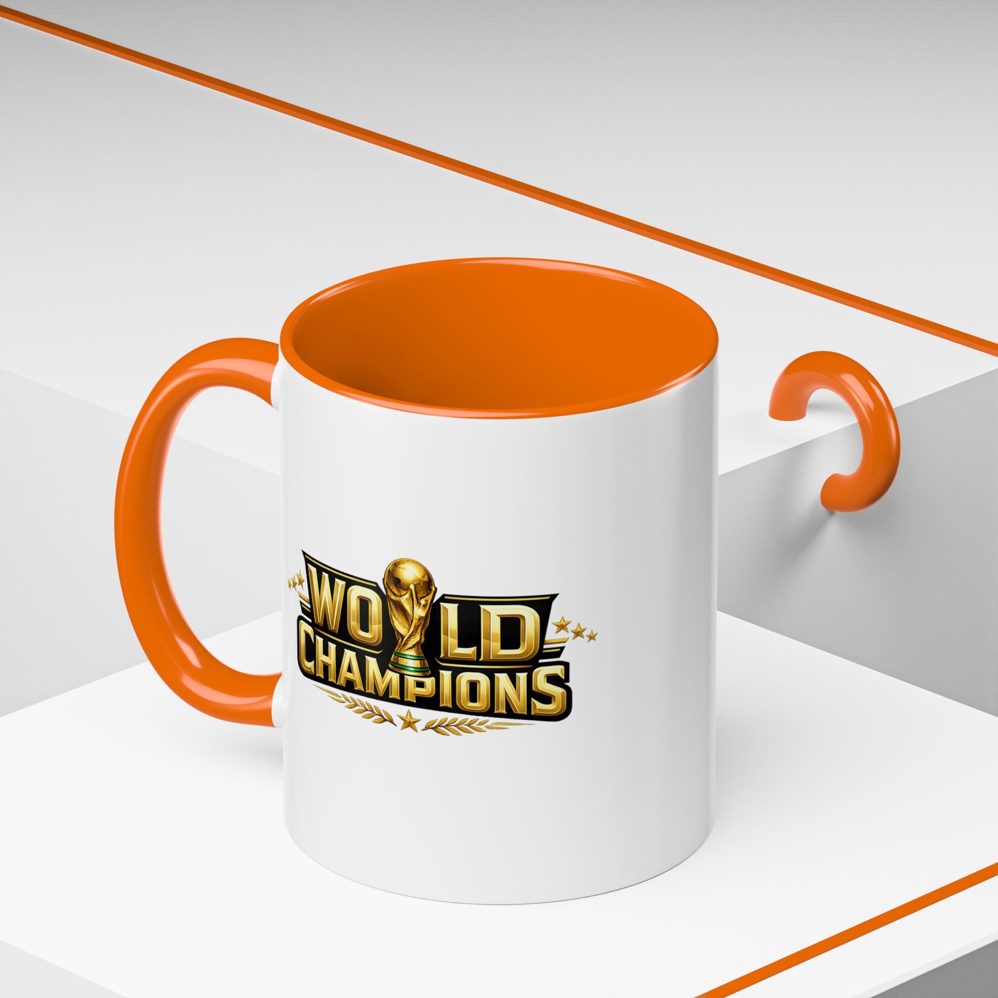 World Champions Accent Coffee Mug – Gold Trophy Sports Fan