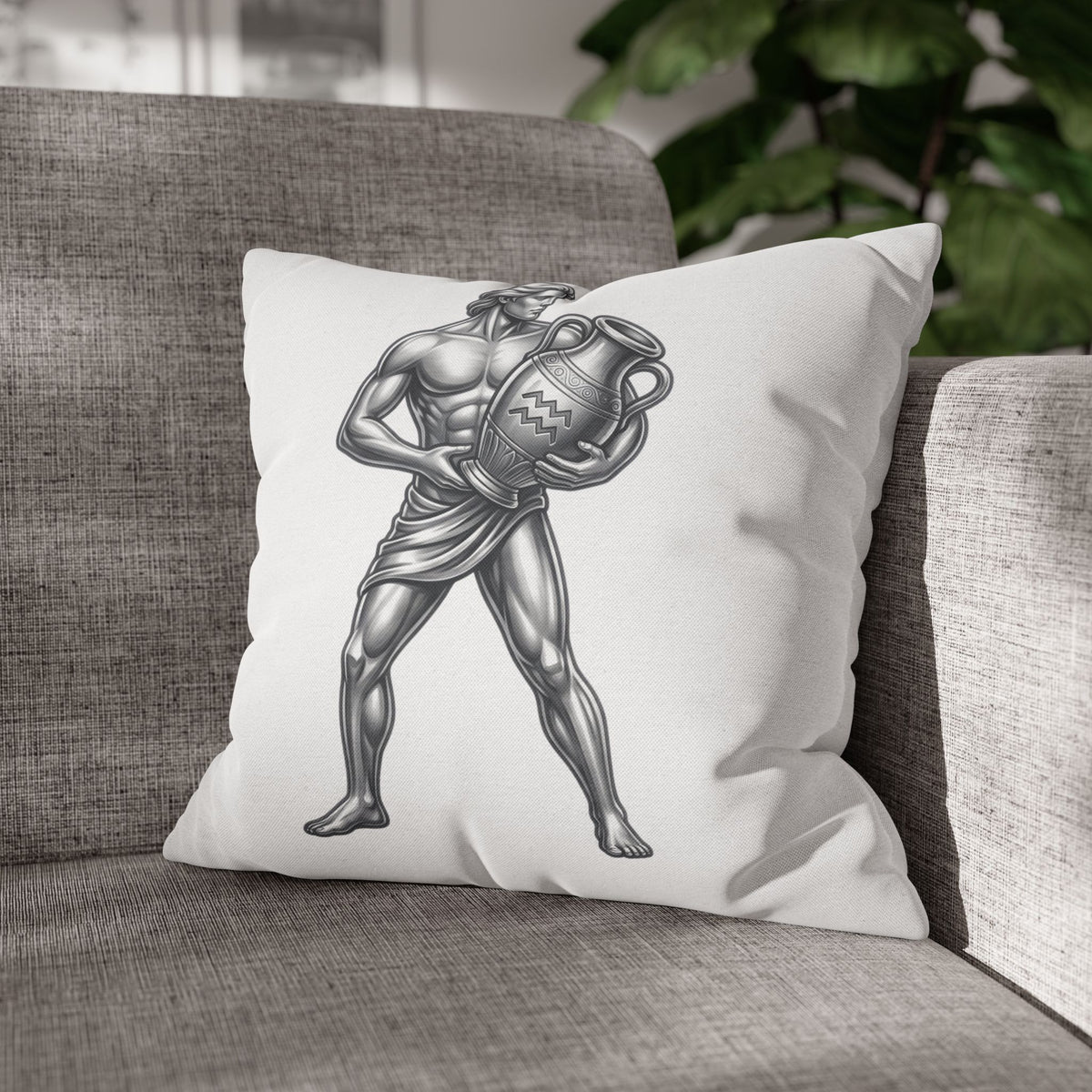 Aquarius Zodiac Pillow pillowcase — Mythical Water Bearer Decorative Throw Pillow