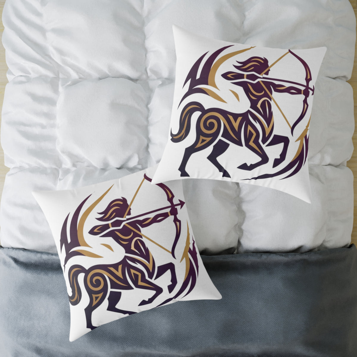 Sagittarius Zodiac Archer Square Poly Canvas Pillow