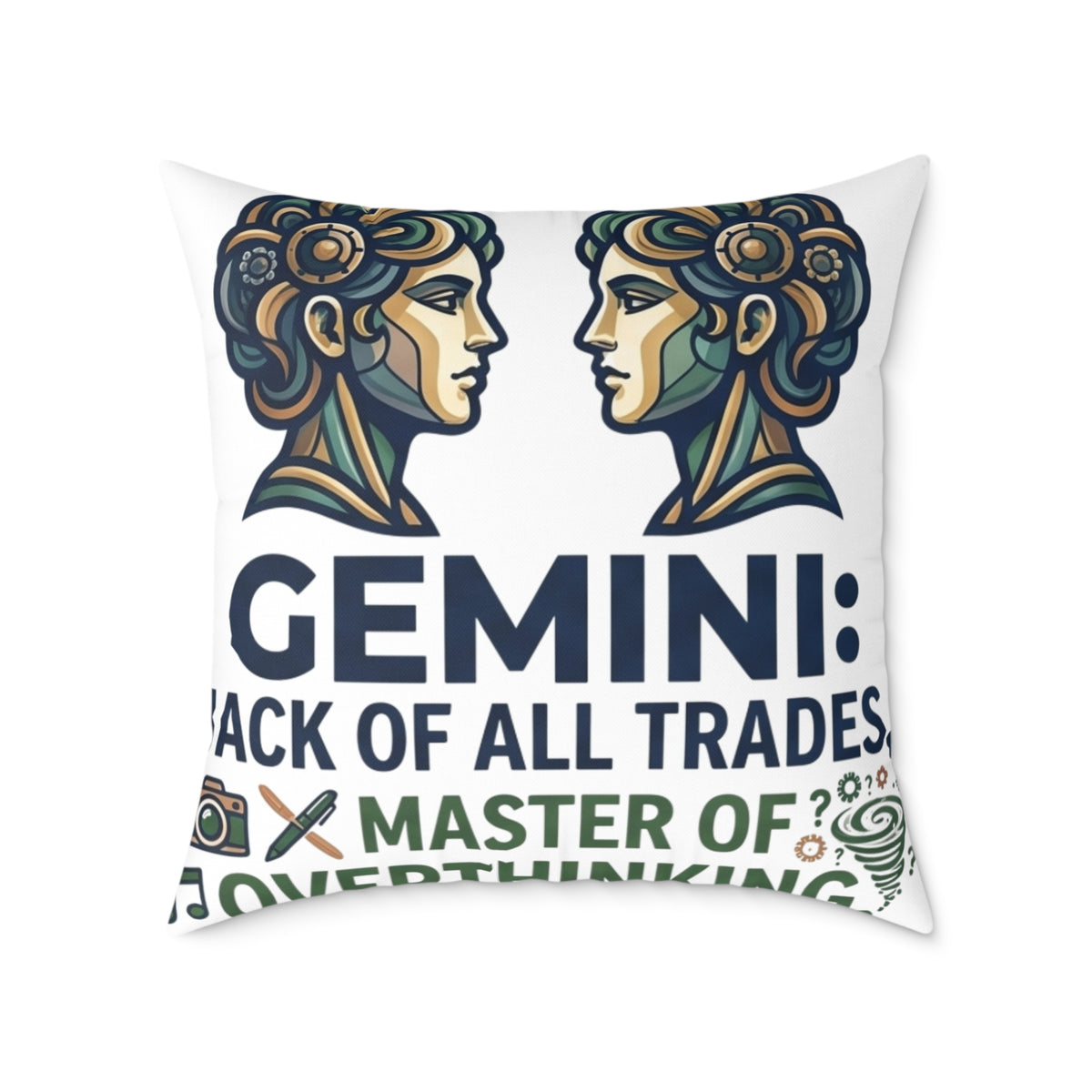 Gemini Zodiac Jack Of All Trades Square Poly Canvas Pillow