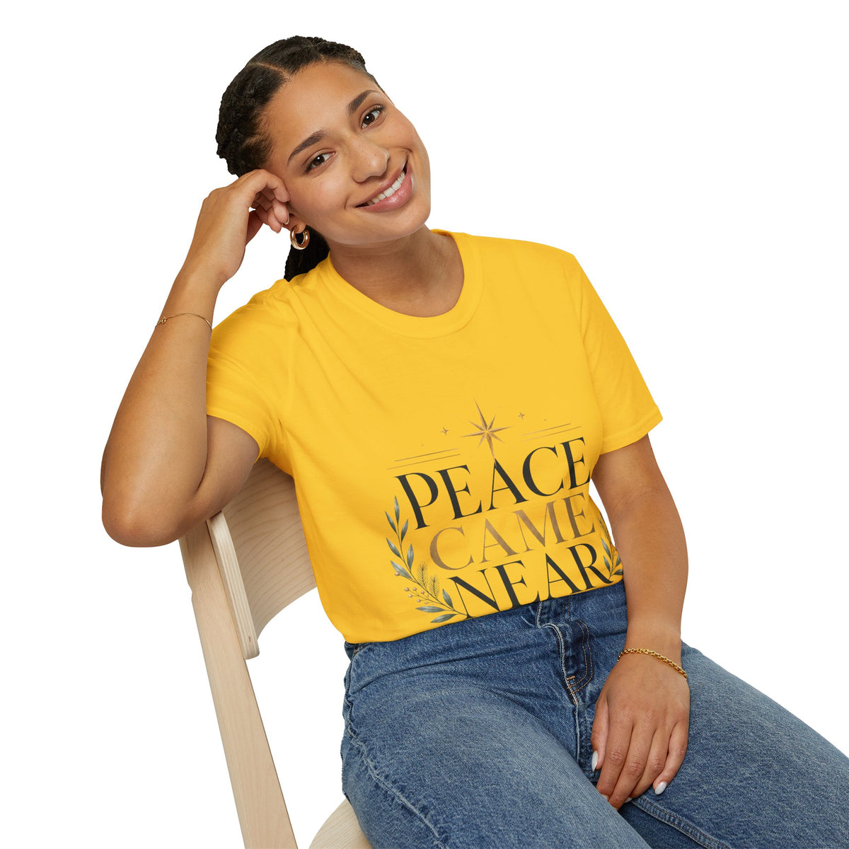 Peace Came Near T‑Shirt — Christmas Nativity Holiday Tee