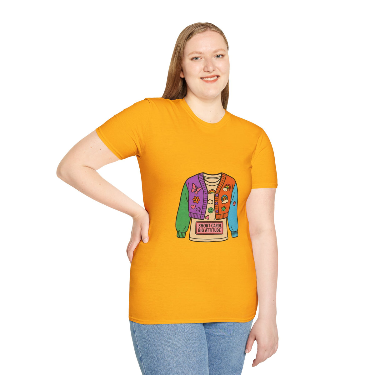 Colorful Patchwork Sweater Illustration T-Shirt - Trending Now - October 2026