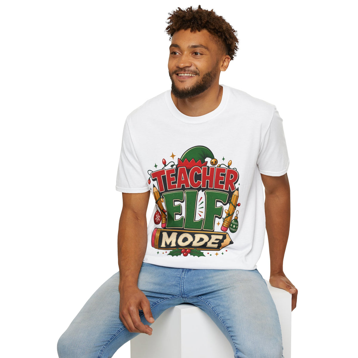 Teacher Elf Mode T-Shirt — Funny Christmas Teacher Holiday Tee