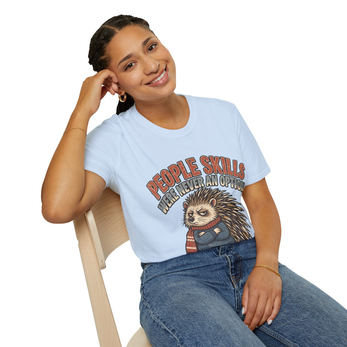 People Skills Were Never An Option T-Shirt — Funny Introvert Porcupine Graphic Tee