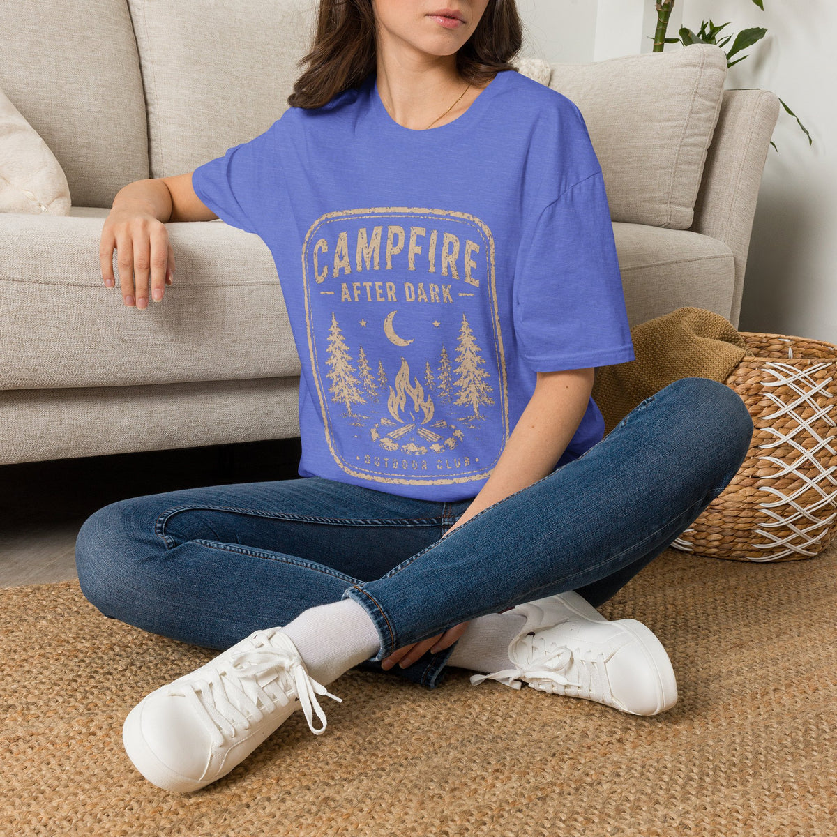 Campfire After Dark T-Shirt — Vintage Camping Graphic Tee