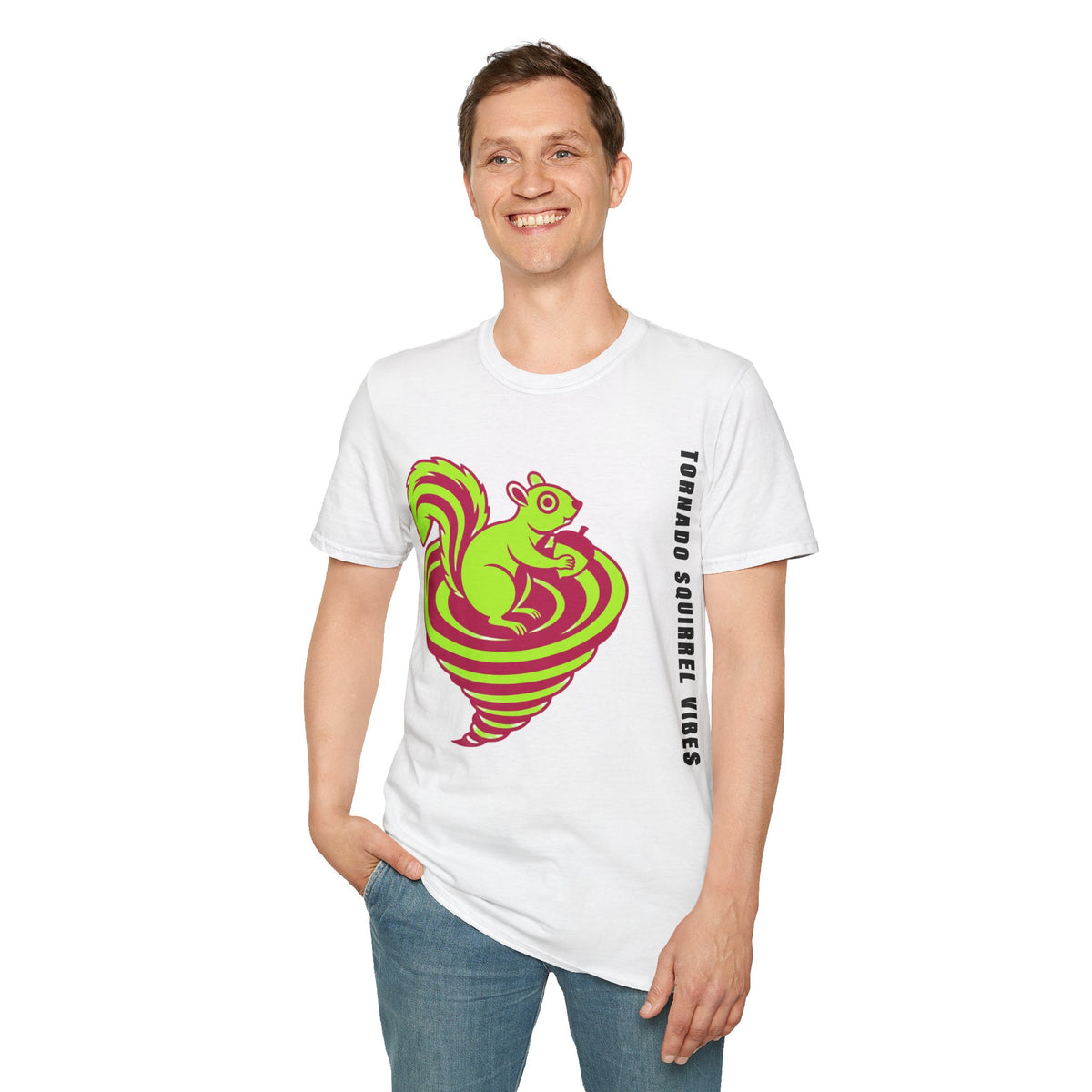 Squirrel Tornado T‑Shirt — Neon Retro Squirrel Whirl Graphic Tee - Trending Now - September 2026