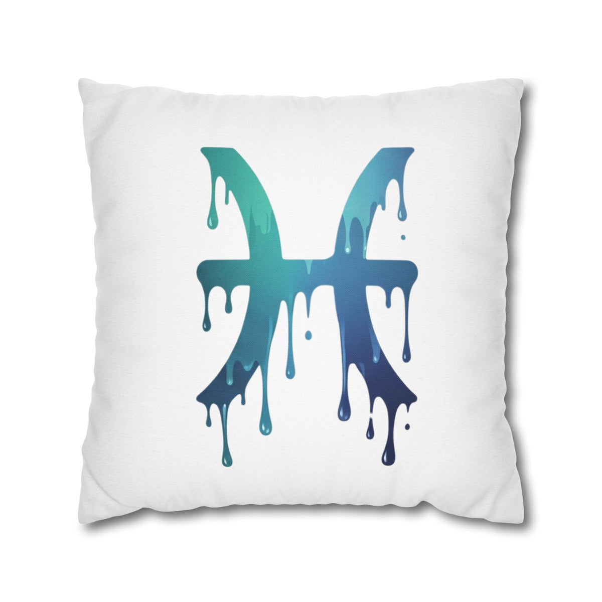 Pisces Drip Zodiac Pillowcase — Blue Gradient Astrological Accent