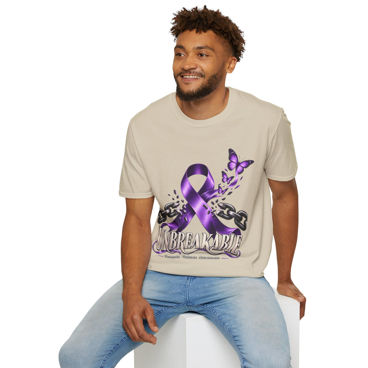 Unbreakable Purple Ribbon T-Shirt —Domestic Violence  Awareness Support Tee