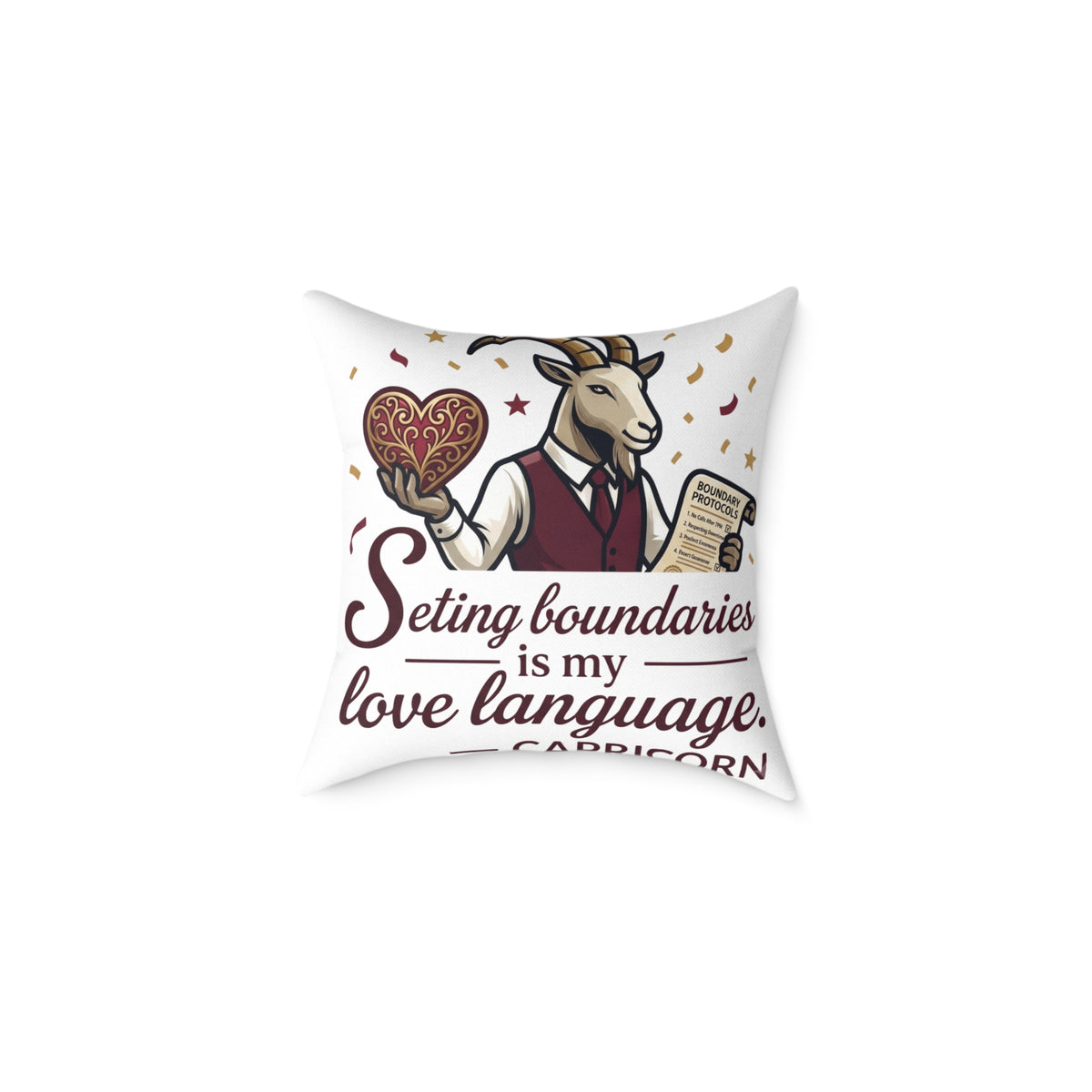 Capricorn Pillow – "Setting Boundaries Is My Love Language" Zodiac Décor