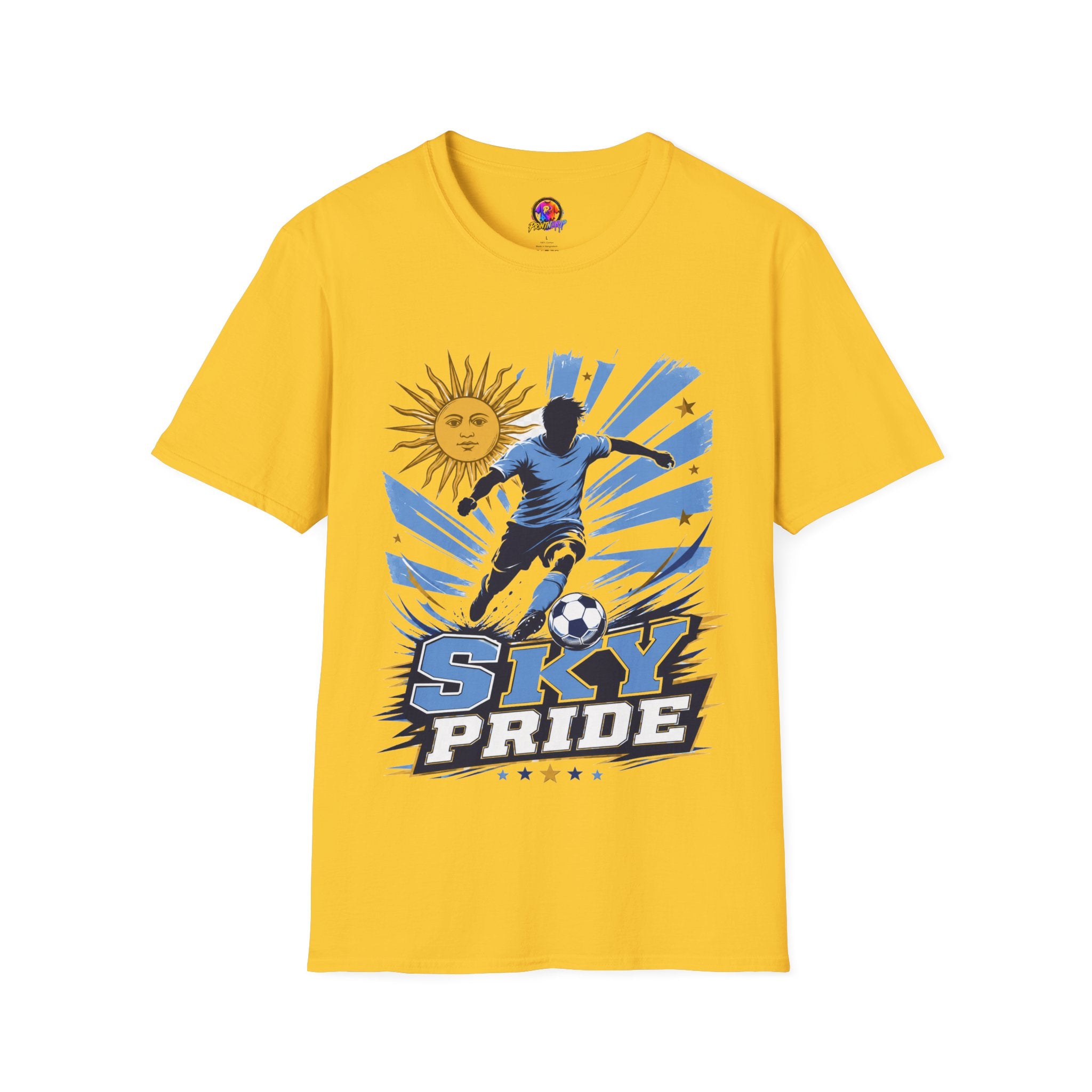 Uruguay Soccer Sky Pride T-Shirt — Argentina Sun Football Graphic Tee