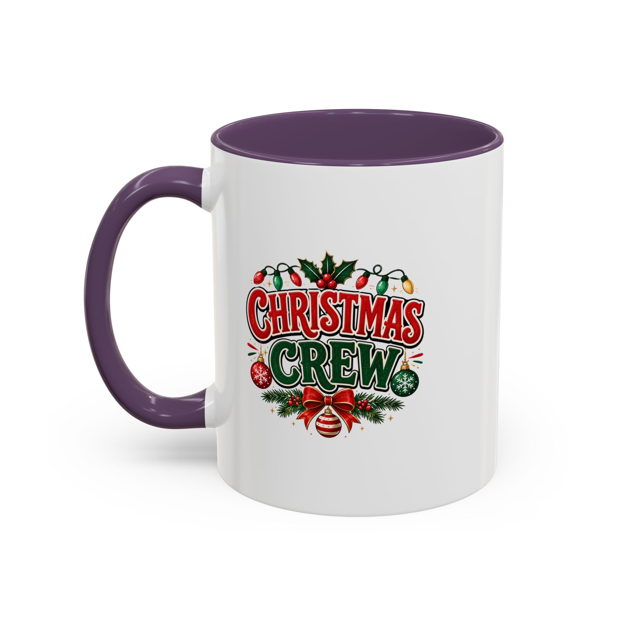 Christmas Crew Accent Coffee Mug - Festive Holiday Tea & Coffee Cup