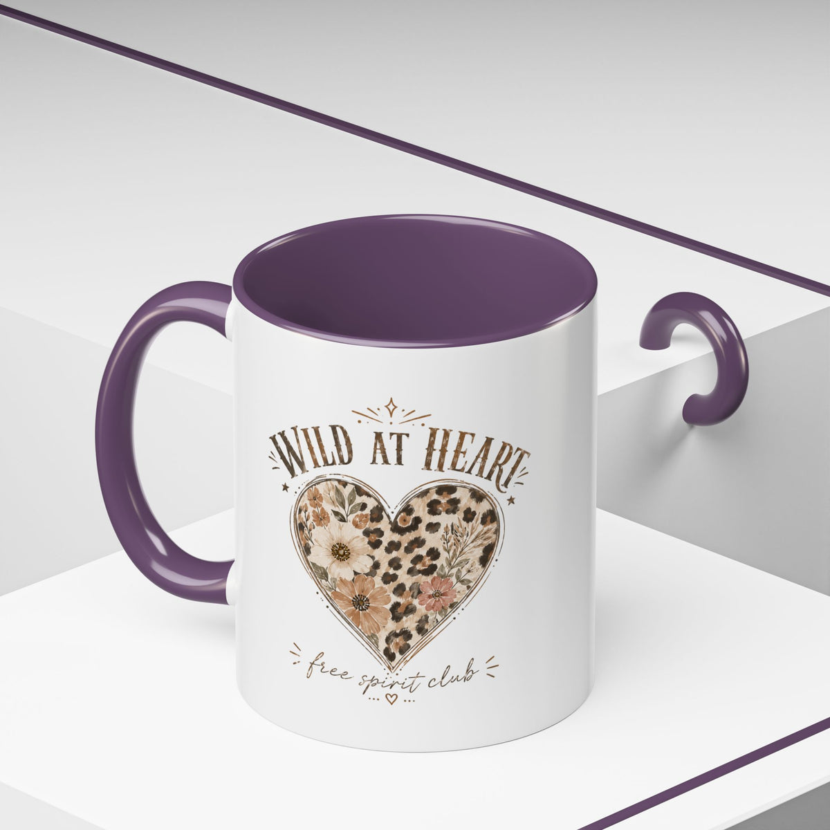 Milo Bailey Dog Dad Mom Wild at Heart Leopard Heart Accent Coffee Mug – Floral Boho