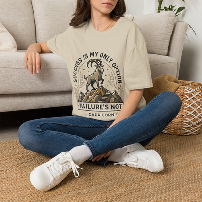 Capricorn Goat T-Shirt — "Success Is My Only Option" Motivational Zodiac Tee
