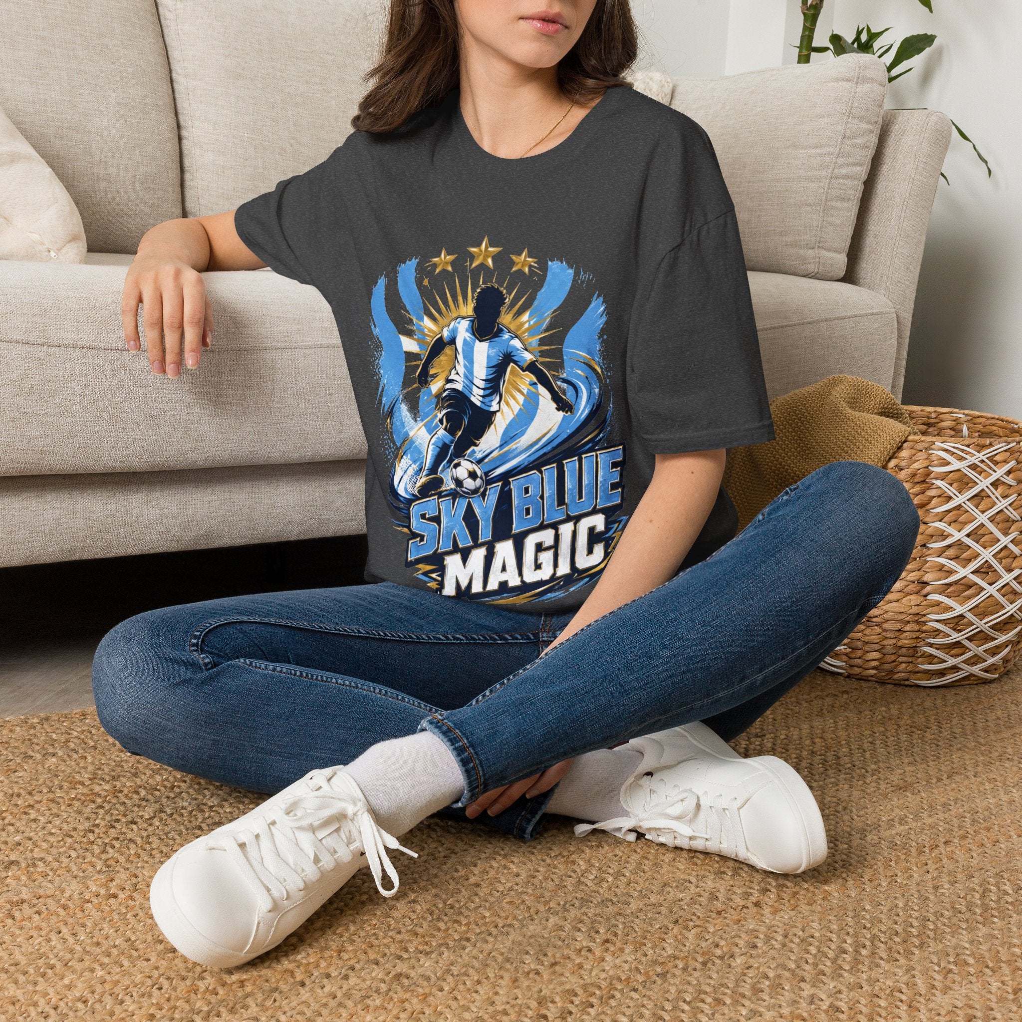 Argentina Sky Blue Magic Soccer T-Shirt — Argentinian Football Player Graphic Tee