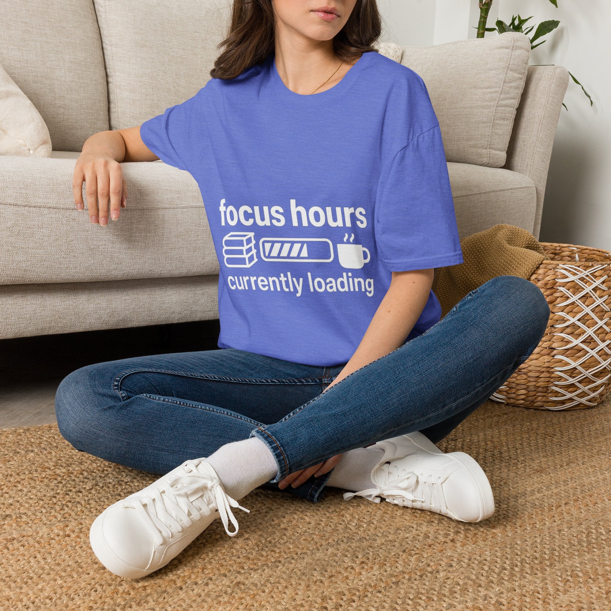 Focus Hours T-Shirt — "Focus Hours Currently Loading" Graphic Tee for Productivity & Remote Work - Trending Now - August 2026 Trends - Everyday T-Shirt