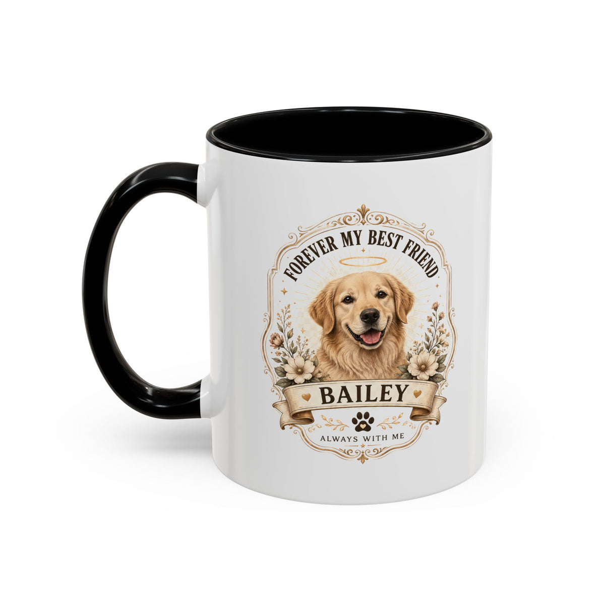 Milo Bailey Dog Dad Mom Dog Memorial Coffee Mug — "Forever My Best Friend" Personalized Golden Retriever