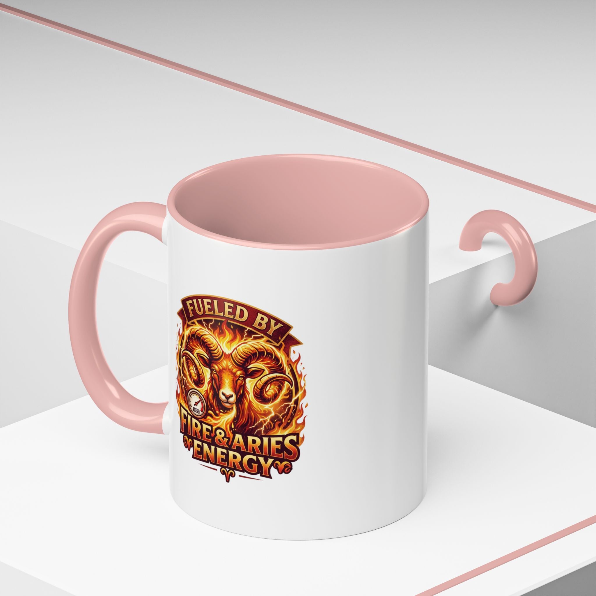 Fueled by Fire & Aries Energy Mug – Zodiac Ram Coffee Cup